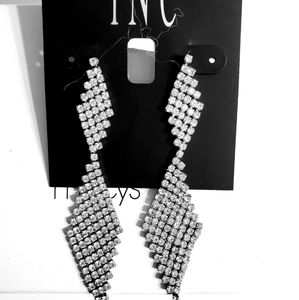 INC International ConceptsCrystal Mesh Drop Earrings, Created for Macy's